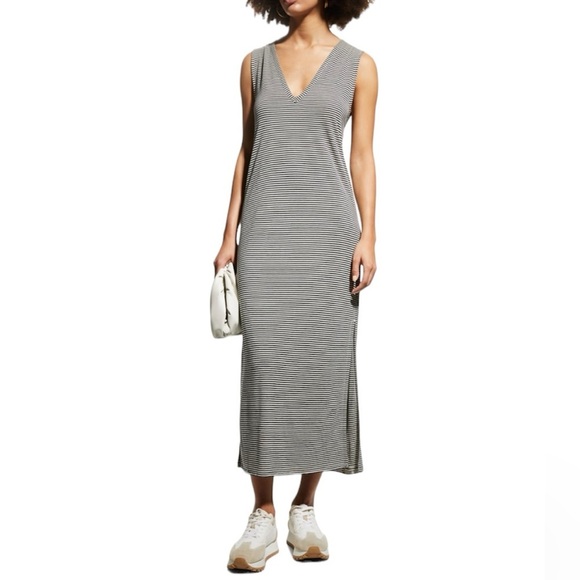 Rag and Bone V-neck stripe midi dress - Picture 1 of 7